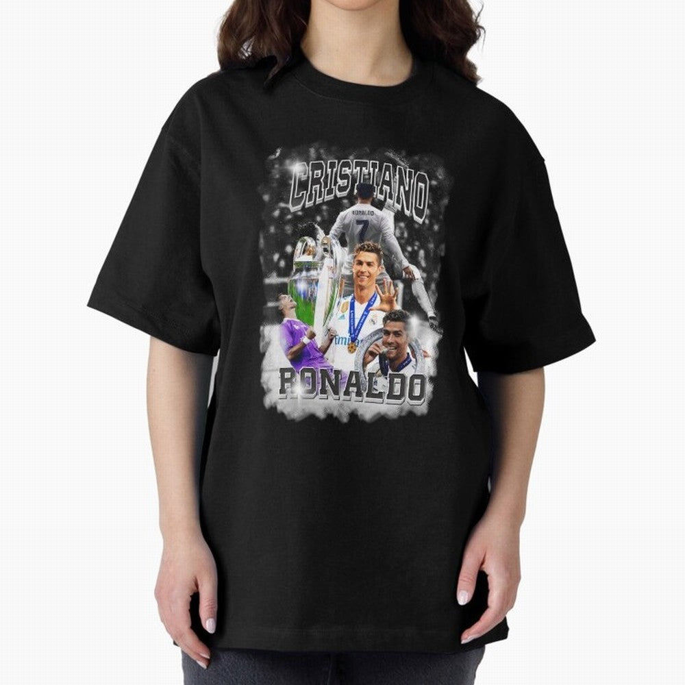 Cristiano Ronaldo Oversized T-Shirt Show Fan Pride Across Match Day Hype around FIFA World Cup 2026 Group Stage, Neymar, Spain, Fan Favorite Moments, National Team Passion, Big Match Drama and Soccer History; Ideal for Passionate Fans Who Love