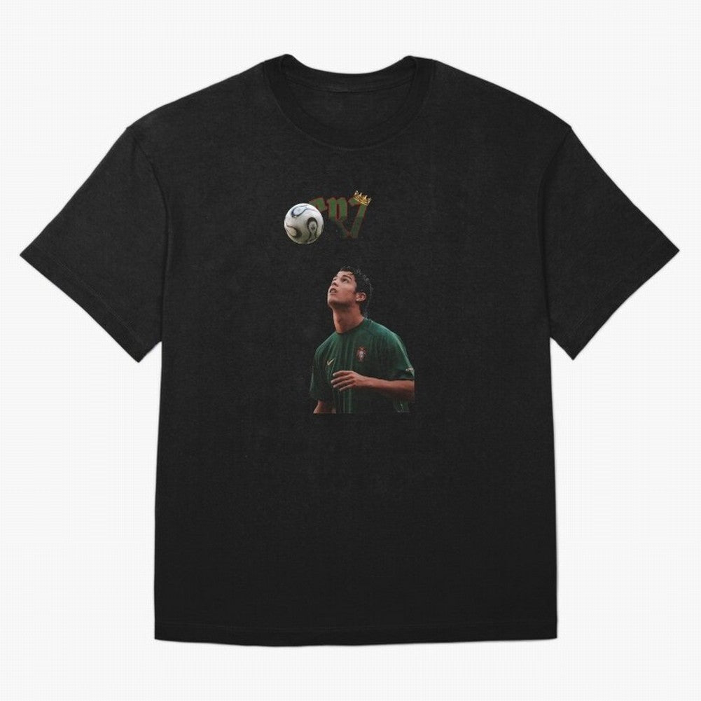 Cristiano Ronaldo Oversized T-Shirt Support Global Football Passion for FIFA World Cup 2026 USA Canada Mexico, Highlighting Haaland, Spain and Netherlands, Retro Football Energy, Iconic Rivalries, Trophy Chase Drama and Stadium Atmosphere; Made for