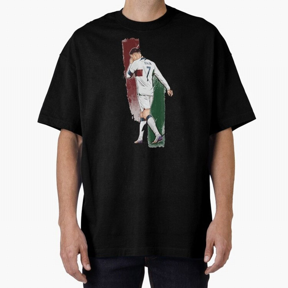Ronaldo Crying World Cup 2022 Oversized T-Shirt Turn Up for Global Football Passion for FIFA World Cup 2026 USA Canada Mexico, Featuring Messi, Neymar and Mbappe, Spain and Netherlands, Goal Celebration Energy, Supporter Heritage, Football Icons