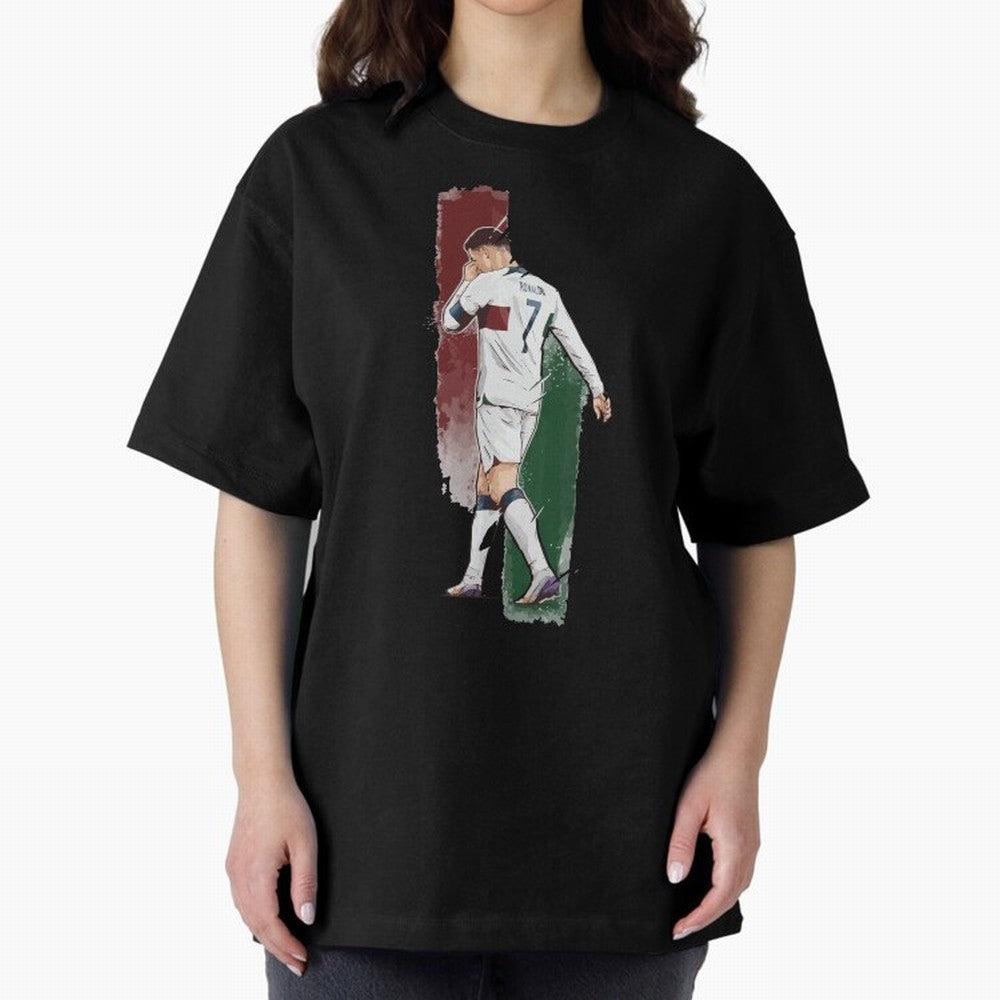Ronaldo Crying World Cup 2022 Oversized T-Shirt Turn Up for Global Football Passion for FIFA World Cup 2026 USA Canada Mexico, Featuring Messi, Neymar and Mbappe, Spain and Netherlands, Goal Celebration Energy, Supporter Heritage, Football Icons