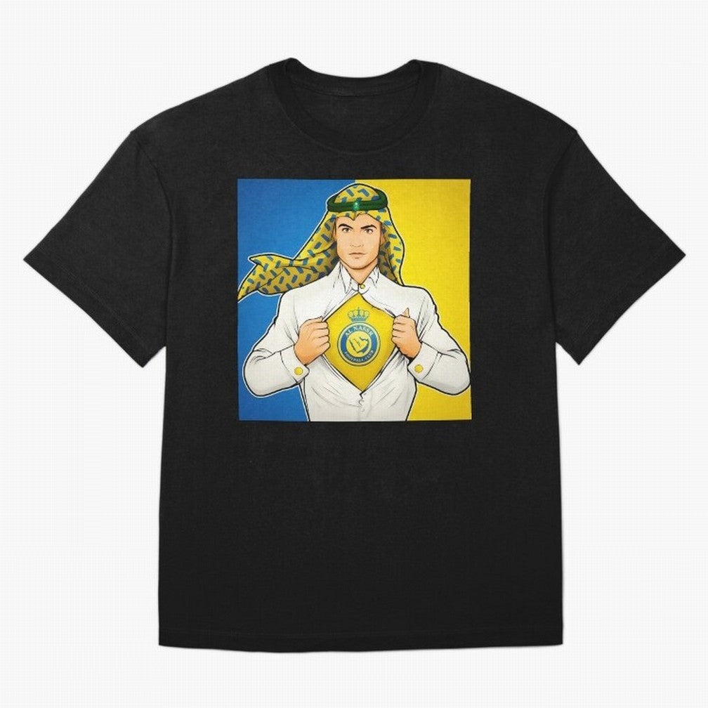 Al Nassr Cr7 Oversized T-Shirt Stand with FIFA World Cup 2026 with Messi, CR7 and Mbappe, England, France and Netherlands Energy, Classic Soccer Heritage, Championship Pressure, Fan Loyalty and International Pride; Perfect for Supporters Who Want