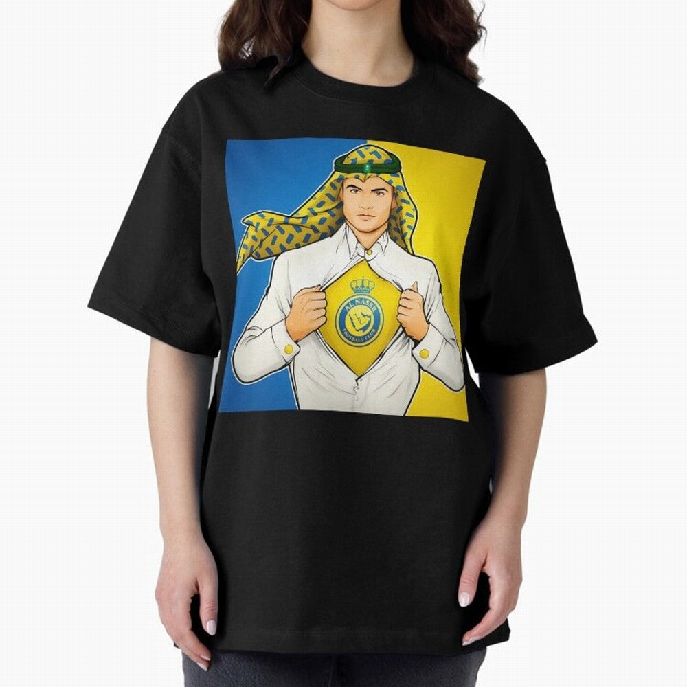 Al Nassr Cr7 Oversized T-Shirt Stand with FIFA World Cup 2026 with Messi, CR7 and Mbappe, England, France and Netherlands Energy, Classic Soccer Heritage, Championship Pressure, Fan Loyalty and International Pride; Perfect for Supporters Who Want