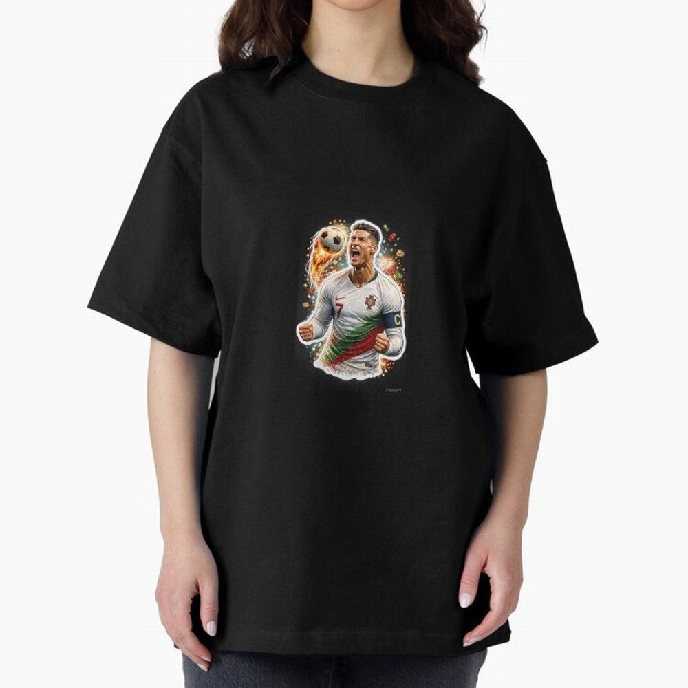 Ronaldo Winning Moment Oversized T-Shirt Support Iconic Players in FIFA World Cup 2026 Group Stage Made for Cristiano Ronaldo, Haaland and CR7, Germany Energy, Match Day Excitement, Supporter Culture, Golden Goals and Global Football Passion; Ideal