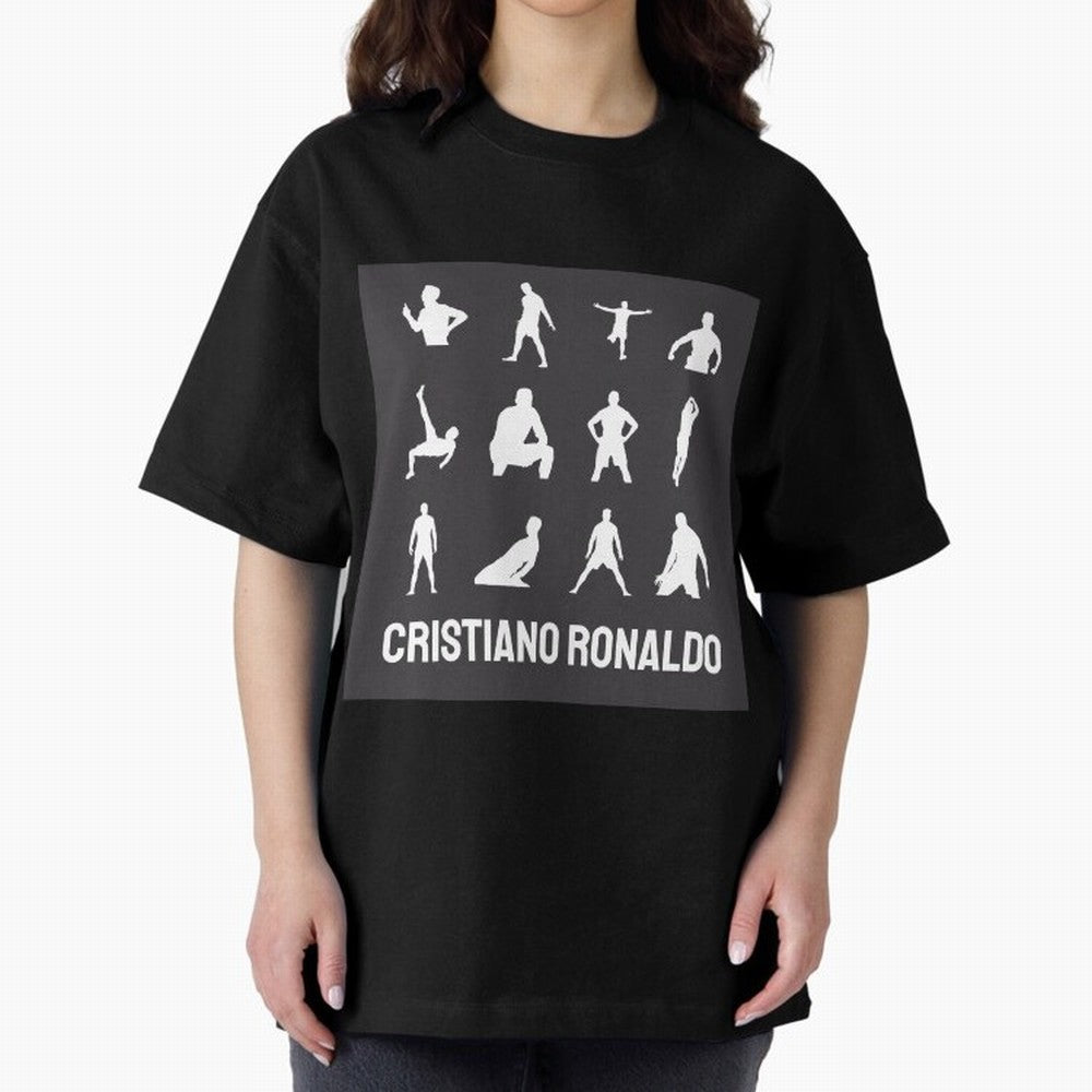 Cristiano Ronaldo Minimalism Silhouette Oversized T-Shirt Represent Football Lovers during FIFA World Cup 2026 USA Canada Mexico for Fans of Neymar, Haaland and Cristiano Ronaldo and Argentina, Bringing Football History, Final Match Energy, Crowd
