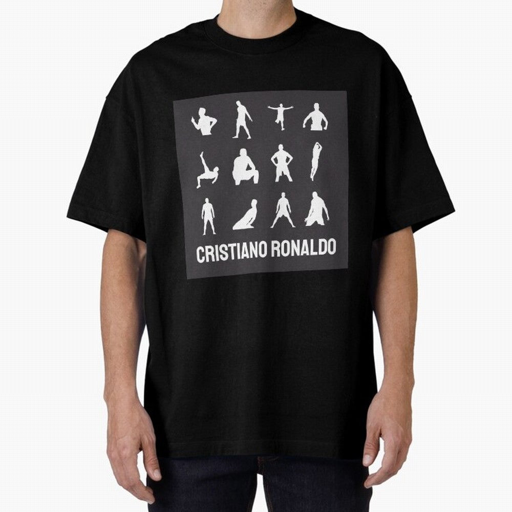 Cristiano Ronaldo Minimalism Silhouette Oversized T-Shirt Represent Football Lovers during FIFA World Cup 2026 USA Canada Mexico for Fans of Neymar, Haaland and Cristiano Ronaldo and Argentina, Bringing Football History, Final Match Energy, Crowd