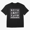 Cristiano Ronaldo Minimalism Silhouette Oversized T-Shirt Represent Football Lovers during FIFA World Cup 2026 USA Canada Mexico for Fans of Neymar, Haaland and Cristiano Ronaldo and Argentina, Bringing Football History, Final Match Energy, Crowd