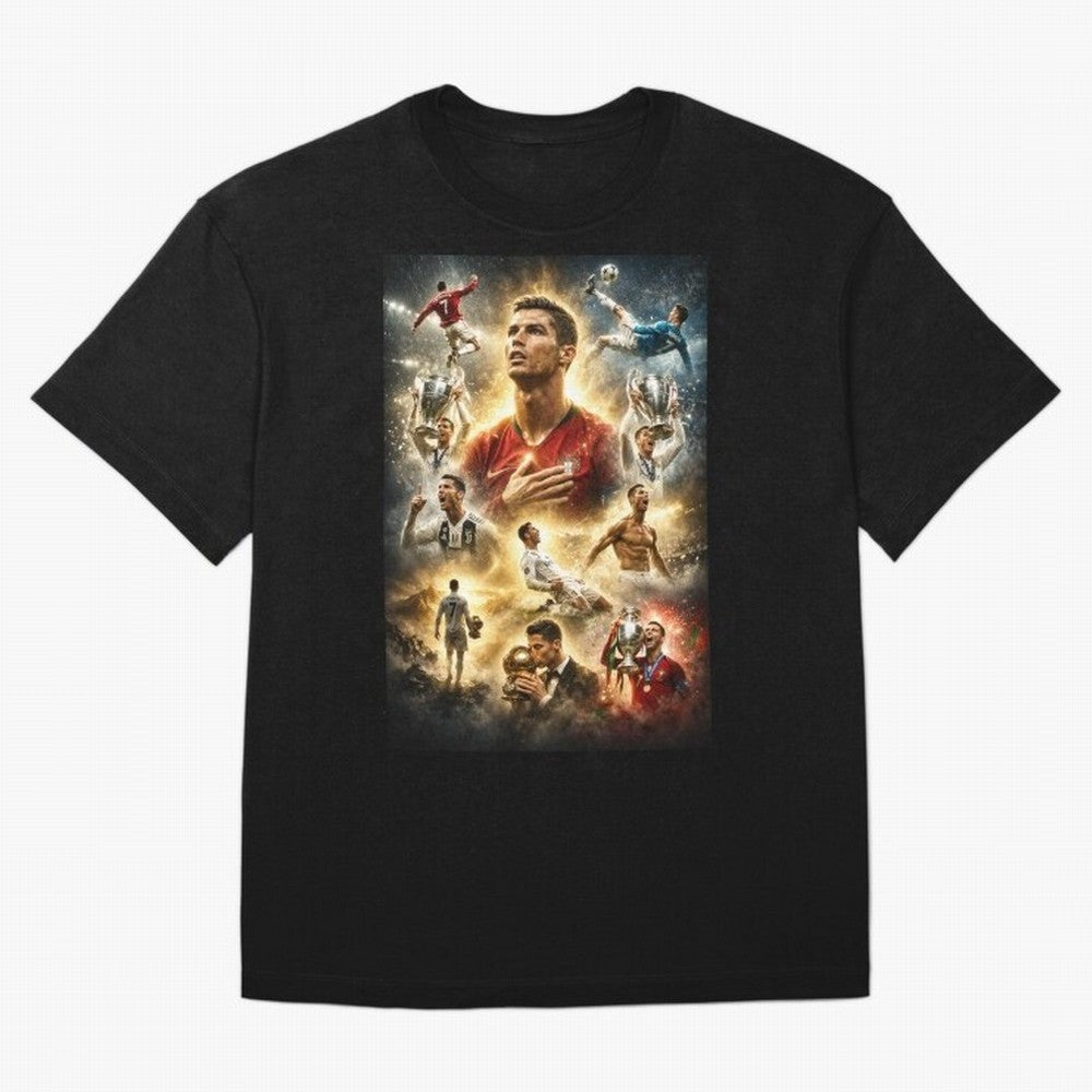Cristiano Ronaldo Oversized T-Shirt Show Fan Pride Across FIFA World Cup 2026 USA Canada Mexico Filled with Haaland and Mbappe, Spain Energy, Classic Soccer Heritage, Championship Pressure, Fan Loyalty and International Pride; Perfect for Fans,