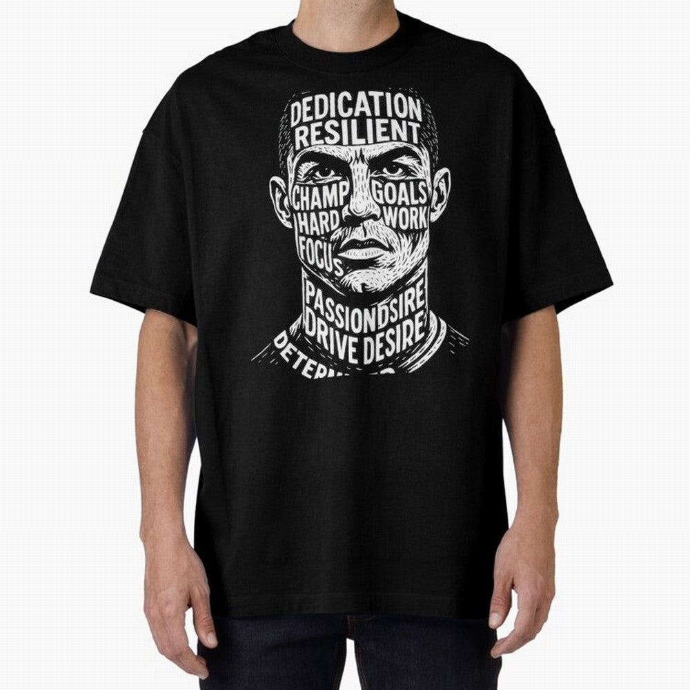 Artistic Ronaldo Oversized T-Shirt Remember Global Football Passion for FIFA World Cup 2026 USA Canada Mexico, Driven by Cristiano Ronaldo, Haaland and CR7, Spain, Game Day Rituals, Football Legends, Country Pride and the Road to the Final; Built
