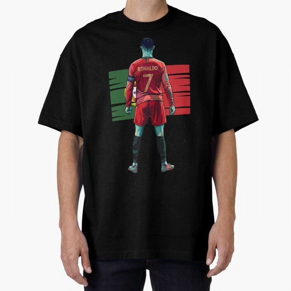 Cristiano Ronaldo Oversized T-Shirt Feel the Roar of FIFA World Cup 2026 USA Canada Mexico for Fans of Haaland and Mbappe and Argentina, Bringing Championship Spirit, Famous Goals, Roaring Crowds and International Football Unity; Ideal for