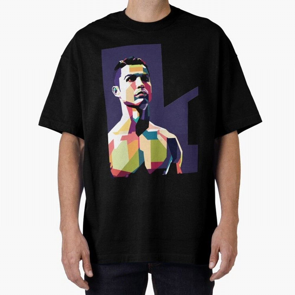 Ronaldo Cristiano Ronaldo Oversized T-Shirt Bring a Vintage Feel to FIFA World Cup 2026 Group Stage Centered on Mbappe, Spain Energy, Sports Nostalgia, International Competition, Famous Players and Unforgettable Victories; Great for Watch Parties,