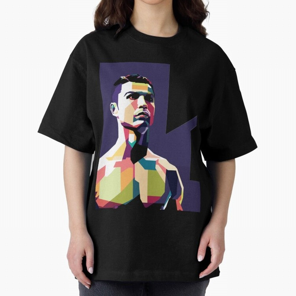 Ronaldo Cristiano Ronaldo Oversized T-Shirt Bring a Vintage Feel to FIFA World Cup 2026 Group Stage Centered on Mbappe, Spain Energy, Sports Nostalgia, International Competition, Famous Players and Unforgettable Victories; Great for Watch Parties,