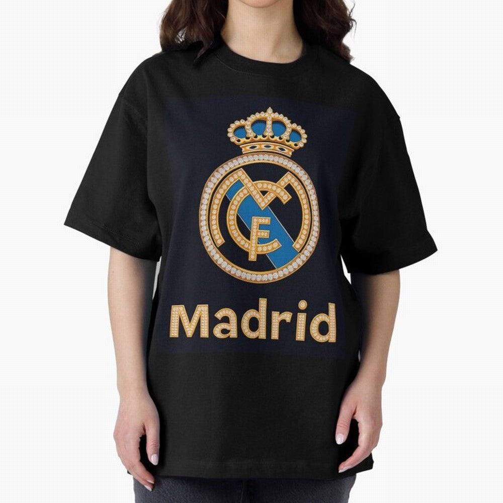 Madrid Oversized T-Shirt Carry the Dream of Match Day Hype around FIFA World Cup 2026, Messi and Cristiano Ronaldo, Argentina, France and Brazil, Sports Nostalgia, International Competition, Famous Players and Unforgettable Victories; Great for