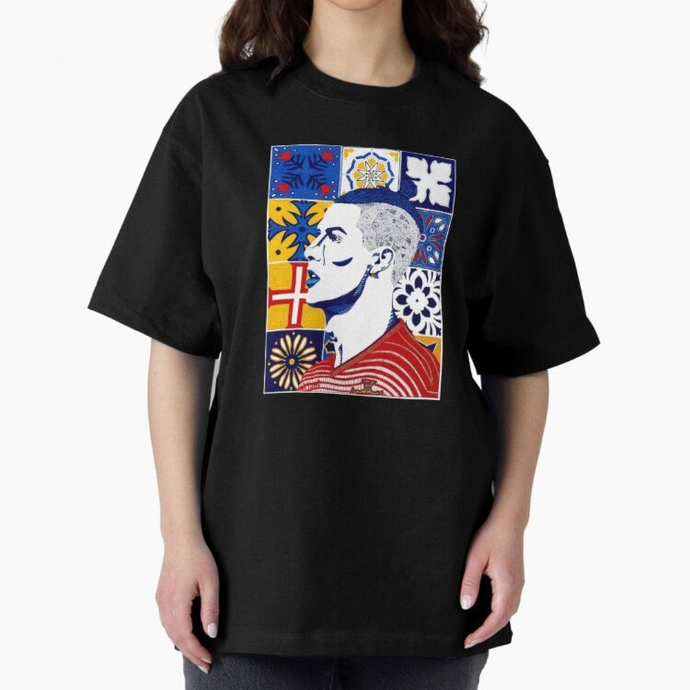 Cristiano Ronaldo Azulejos Oversized T-Shirt Cheer through Every Moment of the FIFA World Cup 2026 Journey through Haaland and Mbappe Highlights, England and Germany Pride, Vintage Soccer Flavor, Modern Football Stars, National Flags and Final