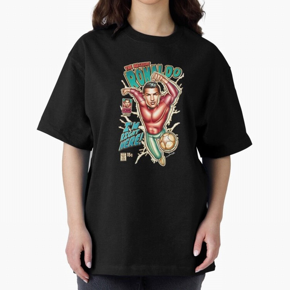 The Machine Ronaldo Oversized T-Shirt Celebrate Unforgettable Nights in Match Day Hype around FIFA World Cup 2026, Mbappe, Argentina, Global Supporter Spirit, Legendary Goals, National Colors and Tournament Celebration; Made for Die Hard