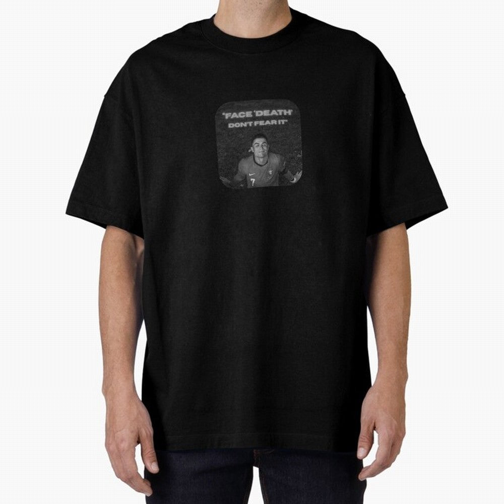 CR7 Fearless Icon Oversized T-Shirt Celebrate Classic Football Spirit in FIFA World Cup 2026 Group Stage for Fans of Haaland and France, Bringing Soccer Culture, Superstar Moments, National Team Dreams and Competitive Fire; Ideal for Football Dads,
