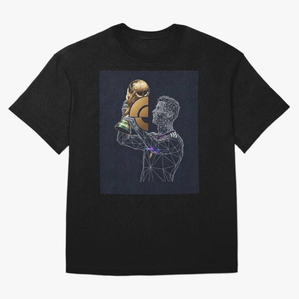 Digital Football Oversized T-Shirt Stand Proud for FIFA World Cup 2026 USA Canada Mexico Spirit, Centered on England, France and Netherlands, CR7 and Messi, Retro Football Energy, Iconic Rivalries, Trophy Chase Drama and Stadium Atmosphere; Created