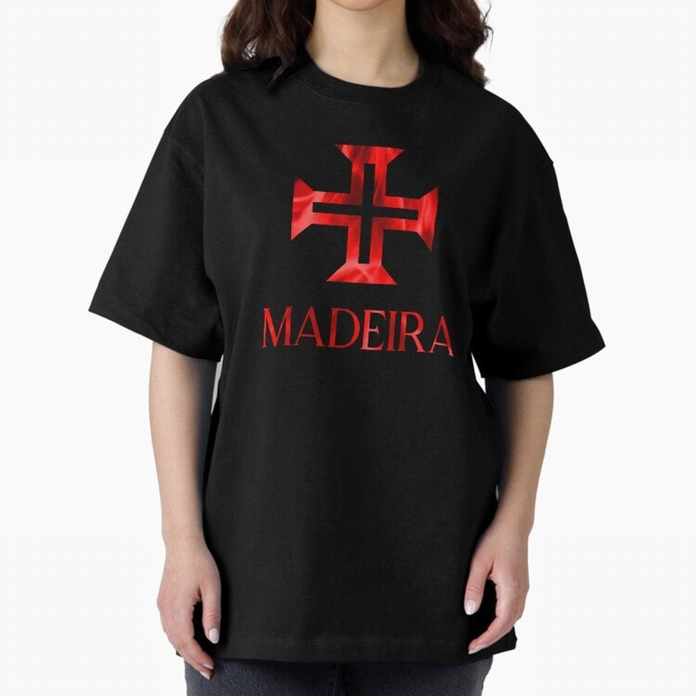 Madeira flames Oversized T-Shirt Show Your Tournament Heart for FIFA World Cup 2026 USA Canada Mexico Spirit, Capturing Argentina, CR7 and Messi, Champion Mindset, Group Stage Buzz, Knockout Tension and Passionate Fan Culture; Perfect for Fans,