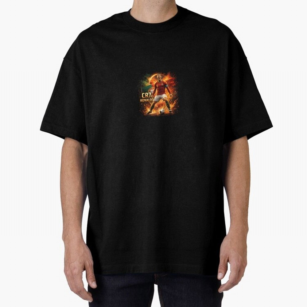 Cristiano Ronaldo Football Legend Artwork Oversized T-Shirt Show Championship Spirit for Match Day Hype around FIFA World Cup 2026 USA Canada Mexico, Messi, Neymar and Mbappe, England, Stadium Chants, National Pride, Trophy Dreams and Unforgettable