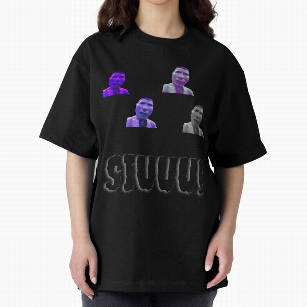 siuuu funny cr7 stickers 2022 Oversized T-Shirt Unlock FIFA World Cup 2026 USA Canada Mexico for Fans of Neymar and Brazil, Portugal and Argentina, Bringing Stadium Chants, National Pride, Trophy Dreams and Unforgettable Football Memories; Perfect