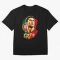 CR7 Art Print Oversized T-Shirt Refresh FIFA World Cup 2026 Group Stage for Fans of CR7 and Spain and Netherlands, Bringing Soccer Culture, Superstar Moments, National Team Dreams and Competitive Fire; Made for Die Hard Supporters, Soccer Lovers,