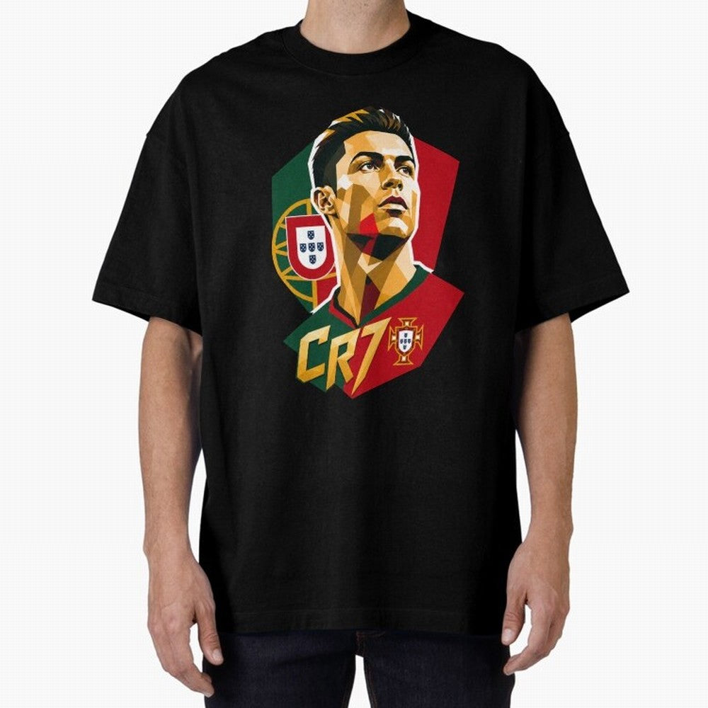 CR7 Art Print Oversized T-Shirt Refresh FIFA World Cup 2026 Group Stage for Fans of CR7 and Spain and Netherlands, Bringing Soccer Culture, Superstar Moments, National Team Dreams and Competitive Fire; Made for Die Hard Supporters, Soccer Lovers,