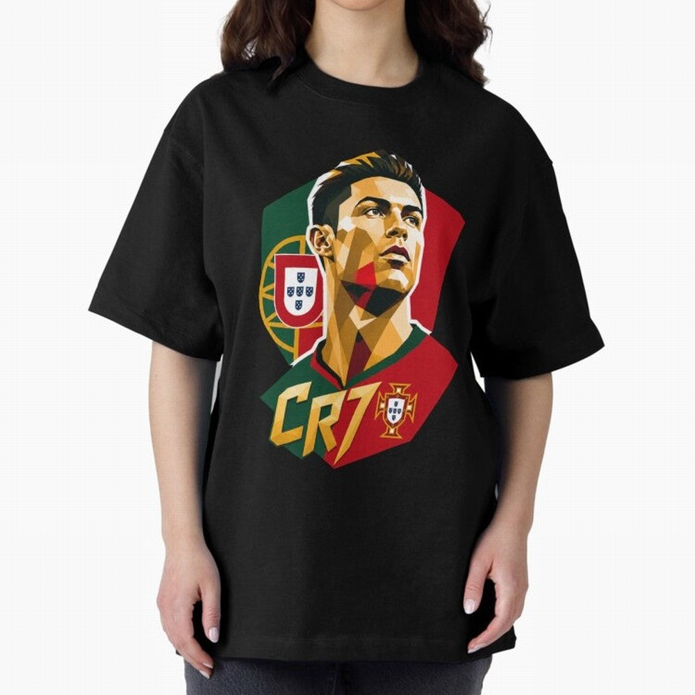 CR7 Art Print Oversized T-Shirt Refresh FIFA World Cup 2026 Group Stage for Fans of CR7 and Spain and Netherlands, Bringing Soccer Culture, Superstar Moments, National Team Dreams and Competitive Fire; Made for Die Hard Supporters, Soccer Lovers,