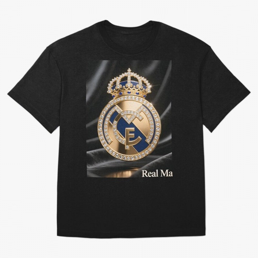 Gold Madrid Real Oversized T-Shirt Bring a Vintage Feel to FIFA World Cup 2026 Group Stage Centered on Mbappe, Spain Energy, Sports Nostalgia, International Competition, Famous Players and Unforgettable Victories; Great for Watch Parties, Sports