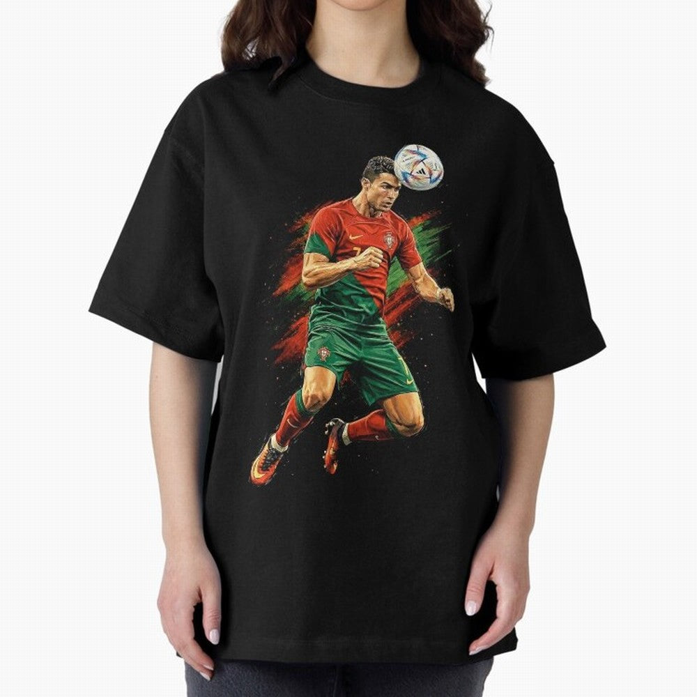 Cristiano Ronaldo Football Legend Oversized T-Shirt Celebrate the Stars of the FIFA World Cup 2026 USA Canada Mexico Journey through Mbappe and Neymar Highlights, Spain and Netherlands Pride, Classic Soccer Heritage, Championship Pressure, Fan