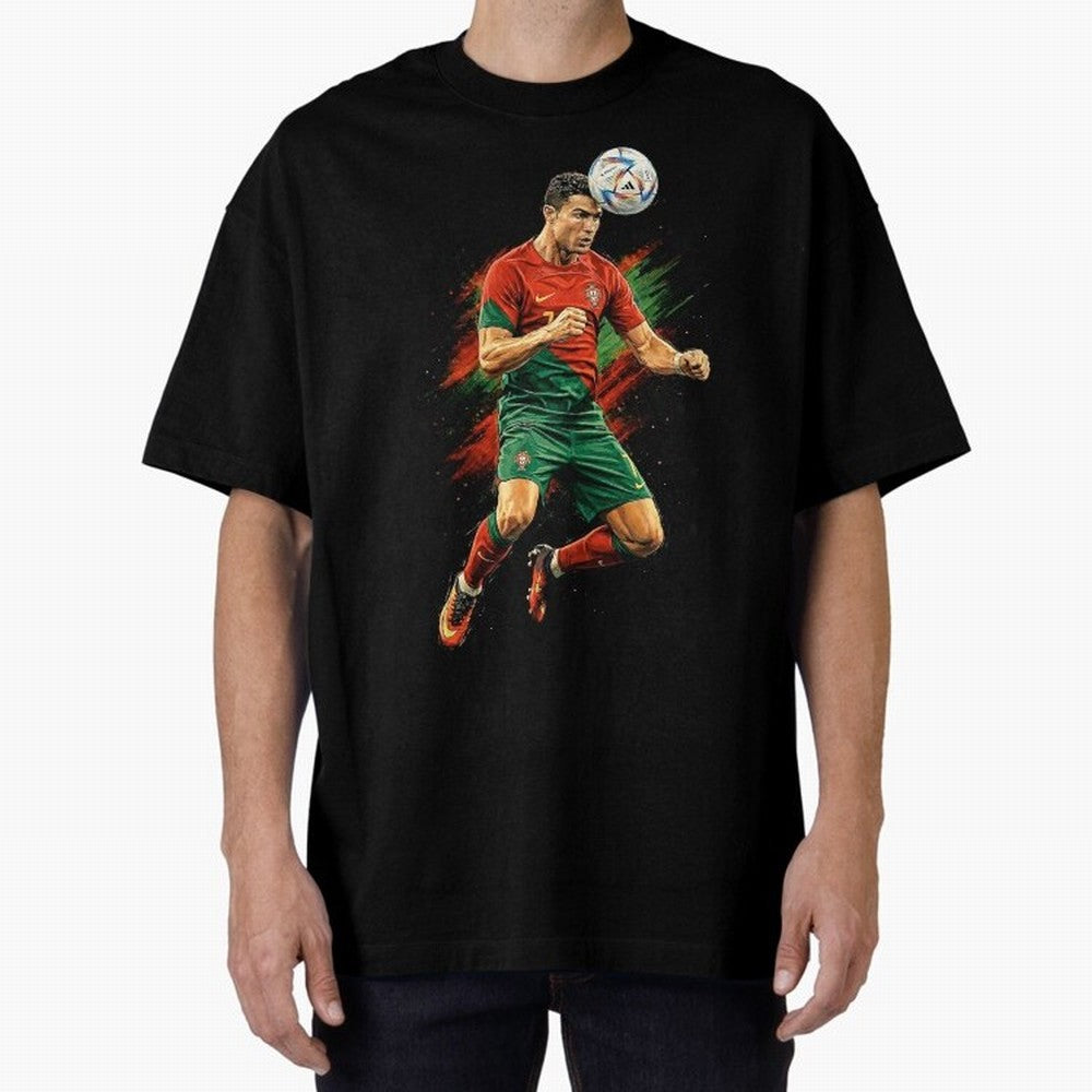Cristiano Ronaldo Football Legend Oversized T-Shirt Celebrate the Stars of the FIFA World Cup 2026 USA Canada Mexico Journey through Mbappe and Neymar Highlights, Spain and Netherlands Pride, Classic Soccer Heritage, Championship Pressure, Fan
