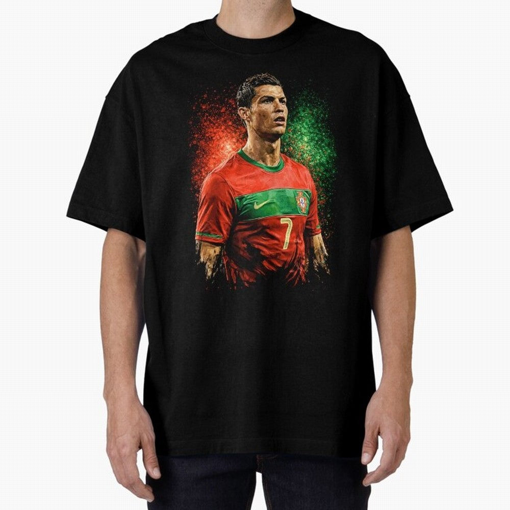 Cristiano Ronaldo Football Legend Oversized T-Shirt Fuel the Hype around FIFA World Cup 2026 Spirit, Connected to Brazil, CR7 and Messi, Championship Spirit, Famous Goals, Roaring Crowds and International Football Unity; Perfect for People Who Love