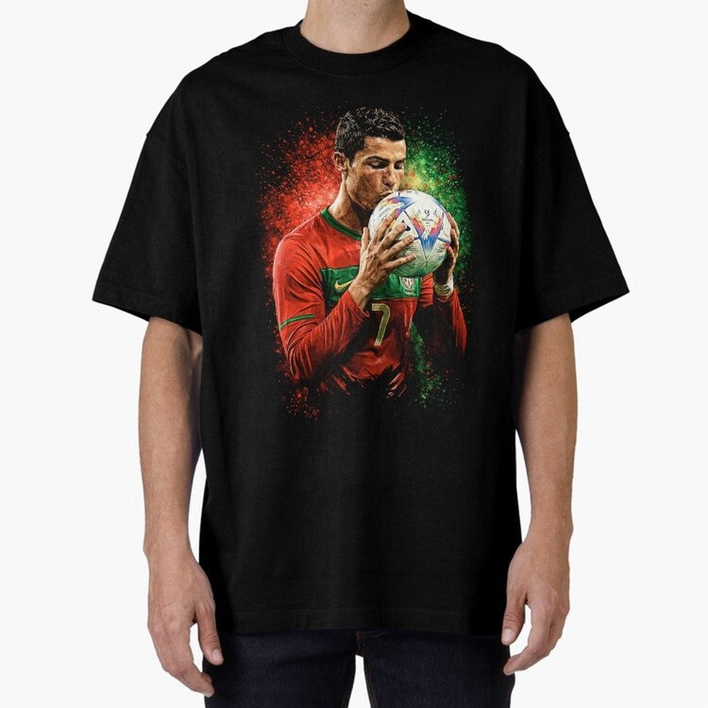 Cristiano Ronaldo Football Legend Oversized T-Shirt Step into FIFA World Cup 2026 USA Canada Mexico for Fans of Messi and Argentina, Bringing Championship Spirit, Famous Goals, Roaring Crowds and International Football Unity; Perfect for People Who