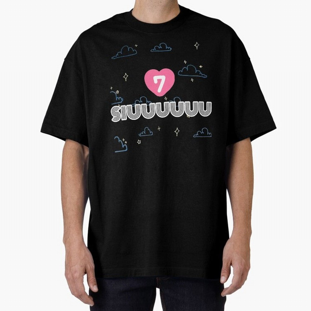 Siiiuuu 7 CR7 goal Oversized T-Shirt Celebrate Football Heritage in Global Football Passion for FIFA World Cup 2026 Group Stage, Centered on CR7 and Messi, Argentina, France and Brazil, Football History, Final Match Energy, Crowd Noise and Once in