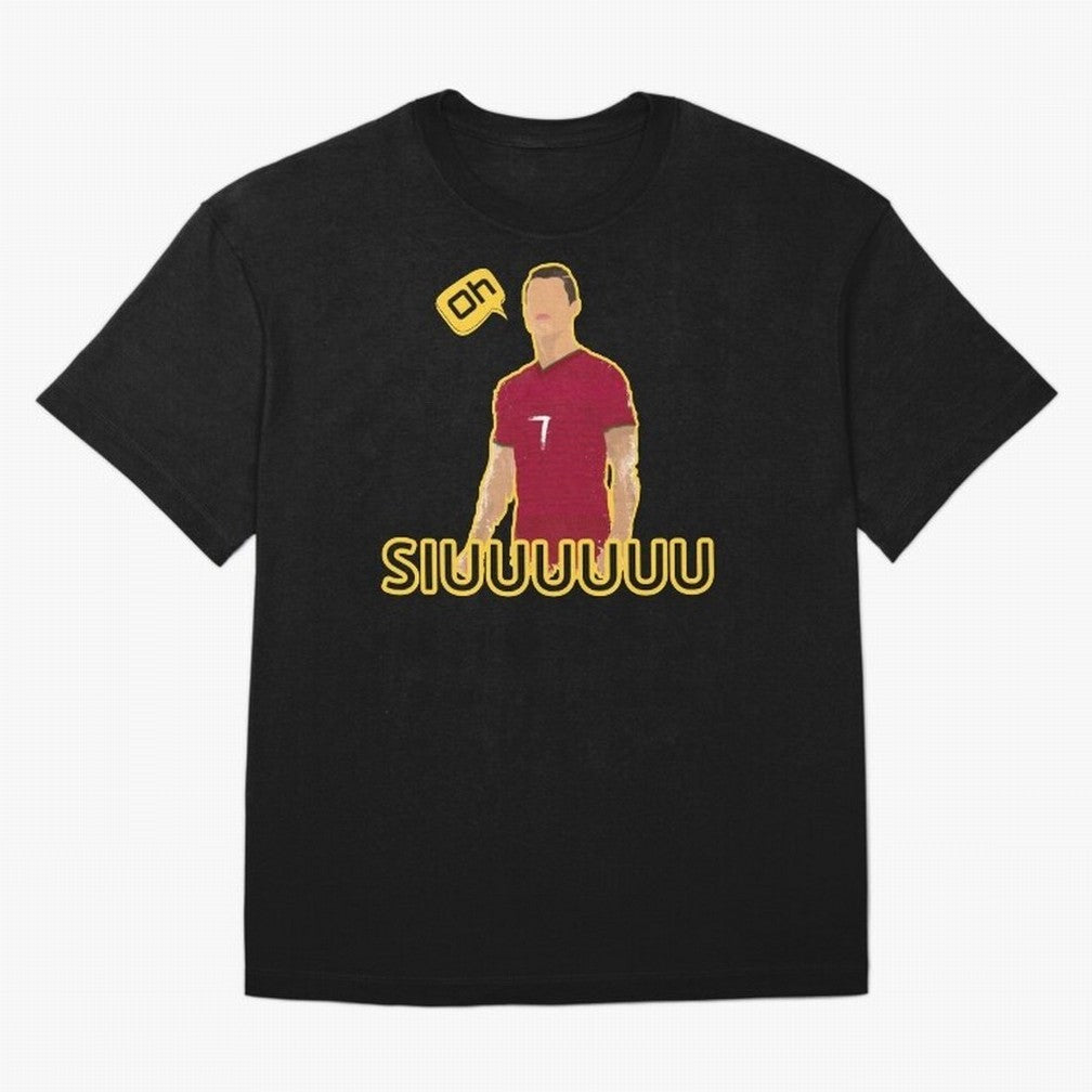 Oh siuuu CR7 funny Oversized T-Shirt Remember Iconic Moments from Match Day Hype around FIFA World Cup 2026, Messi, CR7 and Mbappe, Portugal, Global Supporter Spirit, Legendary Goals, National Colors and Tournament Celebration; Perfect for