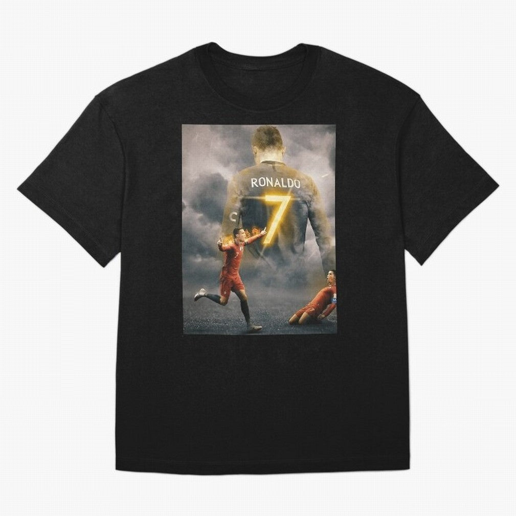 Aesthetic Ronaldo Poster Oversized T-Shirt Carry the Colors and Pride of Match Day Hype around FIFA World Cup 2026 USA Canada Mexico, Neymar, Haaland and Cristiano Ronaldo, France and Portugal, Classic Soccer Heritage, Championship Pressure, Fan