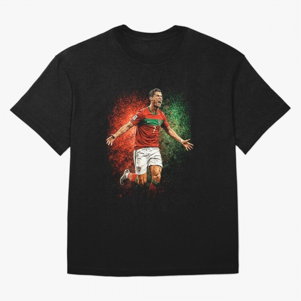 Cristiano Ronaldo Football Legend Oversized T-Shirt Keep the Match Day Mood of FIFA World Cup 2026 USA Canada Mexico for Fans of Neymar and Portugal, Bringing Game Day Rituals, Football Legends, Country Pride and the Road to the Final; Perfect for