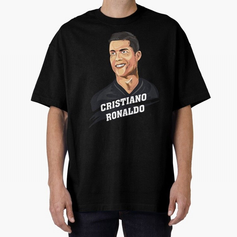 Cristiano Ronaldo Portrait Oversized T-Shirt Bring Home the FIFA World Cup 2026 USA Canada Mexico Journey through Cristiano Ronaldo, Haaland and CR7 Highlights, England Pride, Global Supporter Spirit, Legendary Goals, National Colors and Tournament