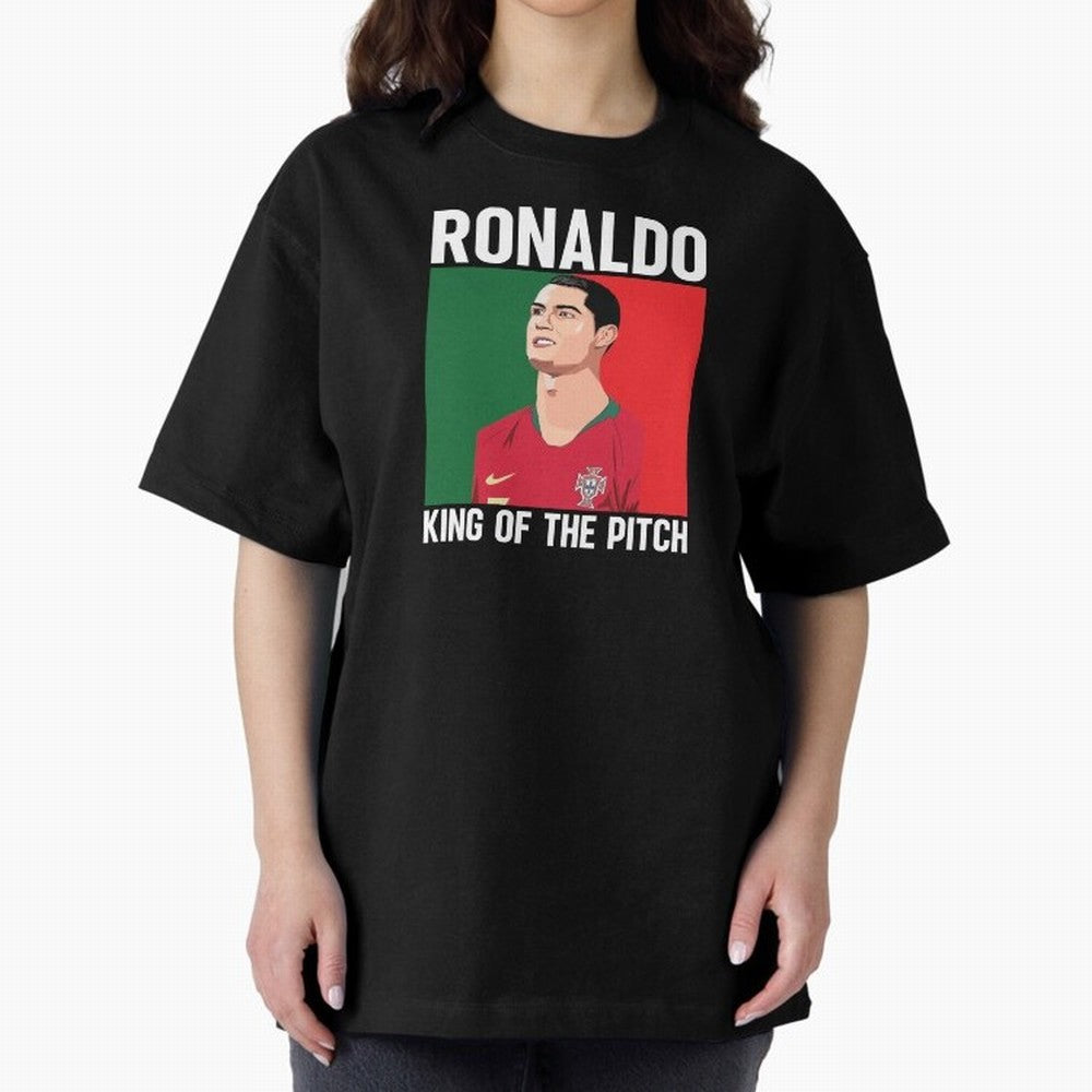Ronaldo: King Of The Pitch Oversized T-Shirt Bring International Match Energy to FIFA World Cup 2026 for Fans of Messi and Germany, Bringing Global Supporter Spirit, Legendary Goals, National Colors and Tournament Celebration; Created for Match Day