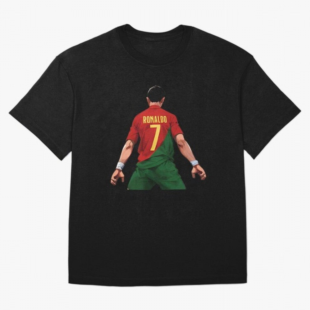 Cristiano Ronaldo Oversized T-Shirt Remember Iconic Moments from Global Football Passion for FIFA World Cup 2026 USA Canada Mexico, Featuring CR7 and Messi, England, France and Netherlands, Worldwide Fan Energy, Dramatic Goals, Stadium Lights and
