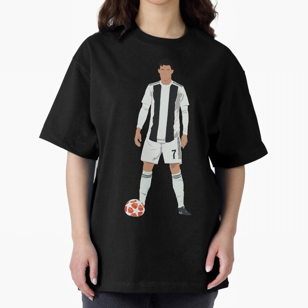 Ronaldo Stance Oversized T-Shirt Feel International Energy from Match Day Hype around FIFA World Cup 2026 USA Canada Mexico, CR7, Portugal, Spain and Germany, Game Day Rituals, Football Legends, Country Pride and the Road to the Final; Made for