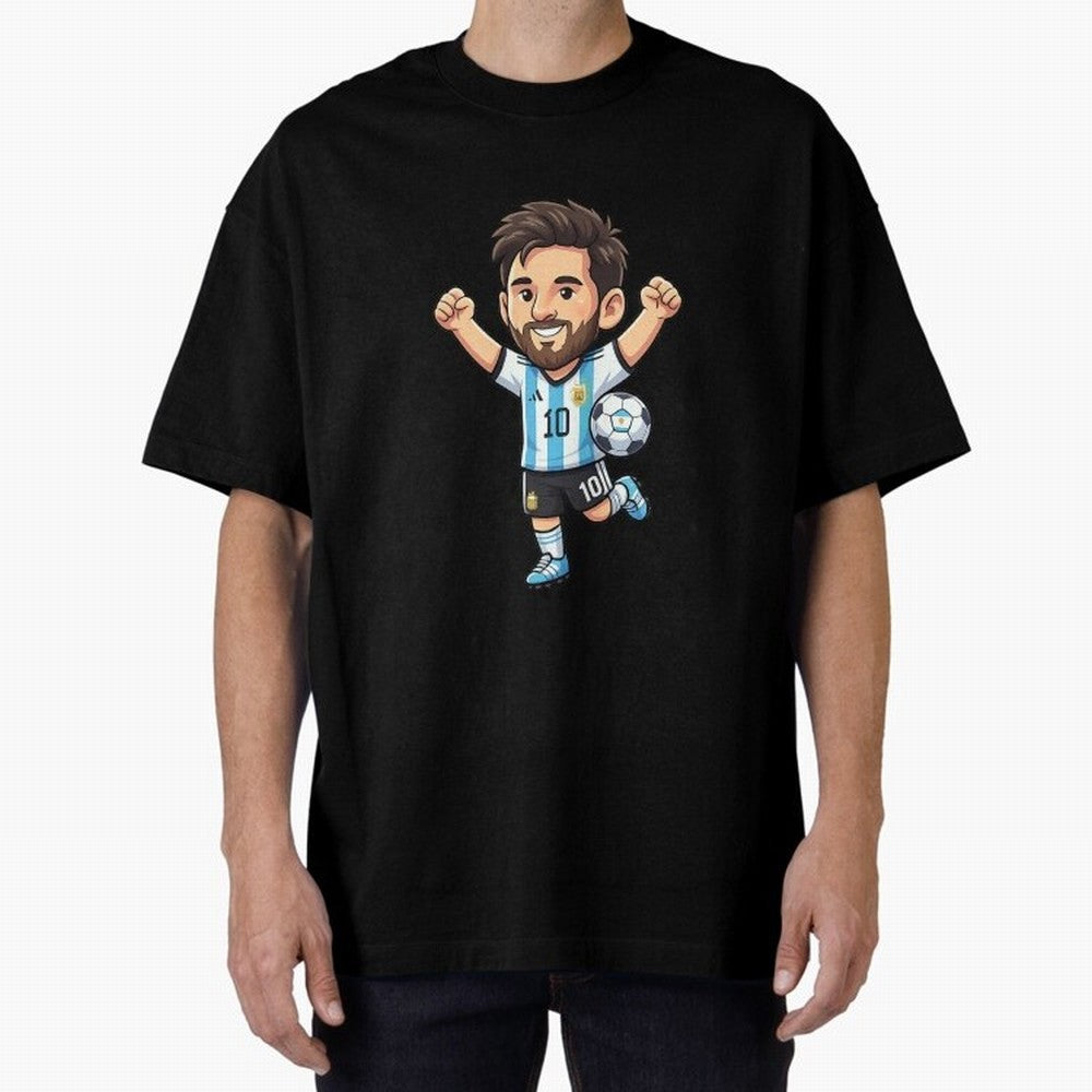 Cute Football Champion Cartoon Design Oversized T-Shirt Represent Fans Who Live for Match Day Hype around FIFA World Cup 2026, Neymar, Portugal, Spain and Germany, Football Passion, Legendary Performances, Festival Vibes and Supporter Community;
