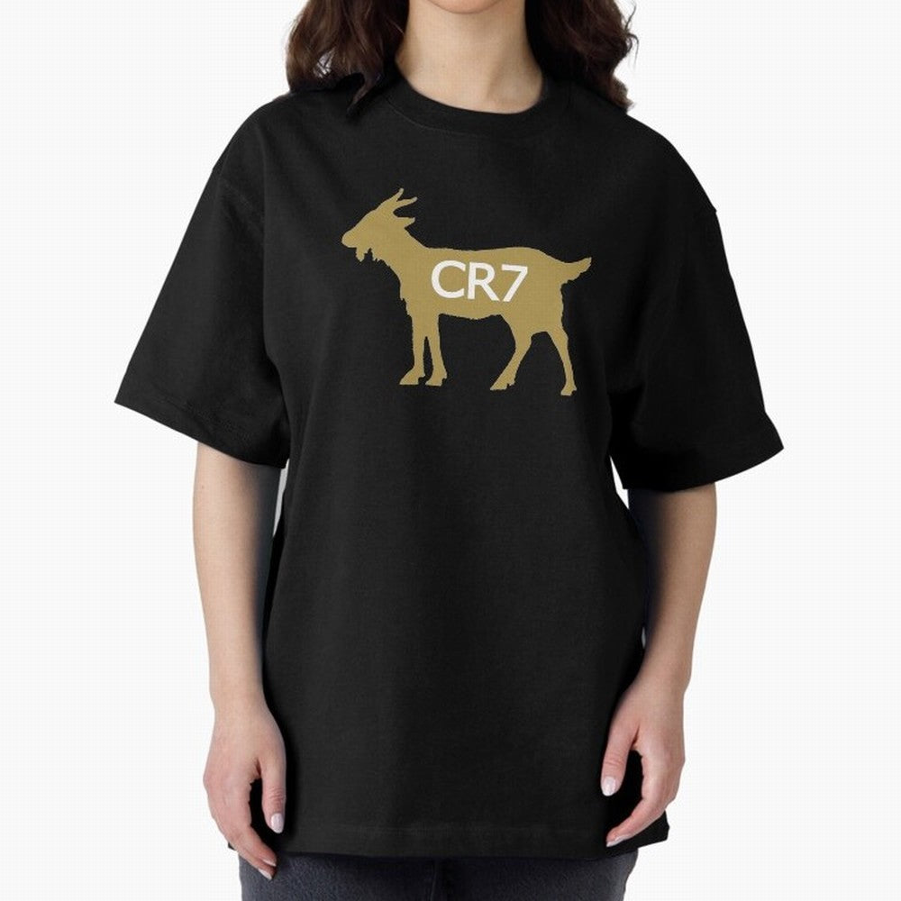 CR7 GOAT Gold B Oversized T-Shirt Bring a Champion Mindset to FIFA World Cup 2026 Group Stage Spirit, Celebrating England and Germany, Messi and Cristiano Ronaldo, Sports Nostalgia, International Competition, Famous Players and Unforgettable