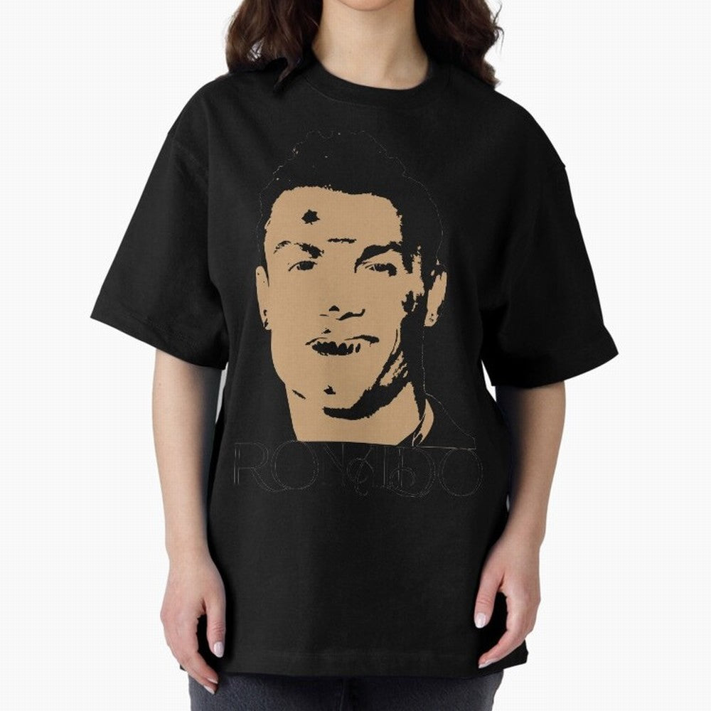 Portugal Football Captain Cristiano Ronaldo Vector Illustration Oversized T-Shirt Celebrate the Magic of the FIFA World Cup 2026 USA Canada Mexico Journey through Messi, CR7 and Mbappe Highlights, Spain Pride, Match Day Excitement, Supporter