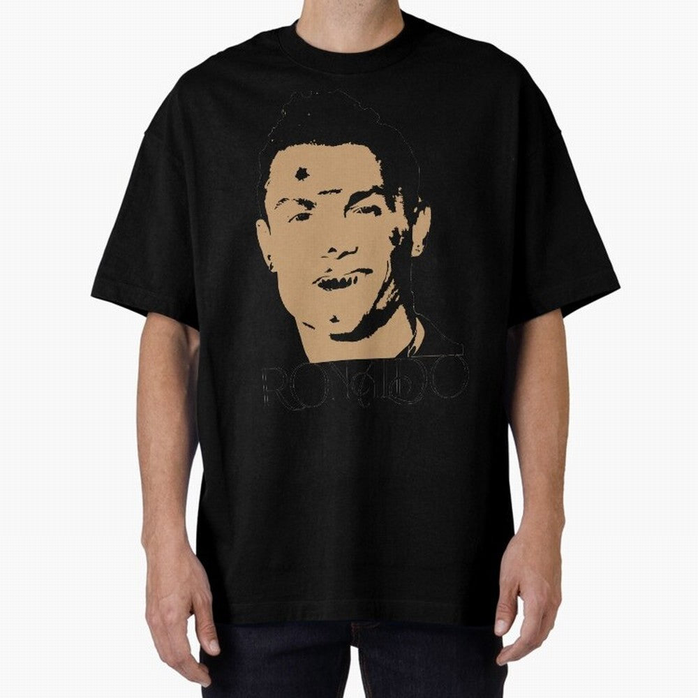 Portugal Football Captain Cristiano Ronaldo Vector Illustration Oversized T-Shirt Celebrate the Magic of the FIFA World Cup 2026 USA Canada Mexico Journey through Messi, CR7 and Mbappe Highlights, Spain Pride, Match Day Excitement, Supporter