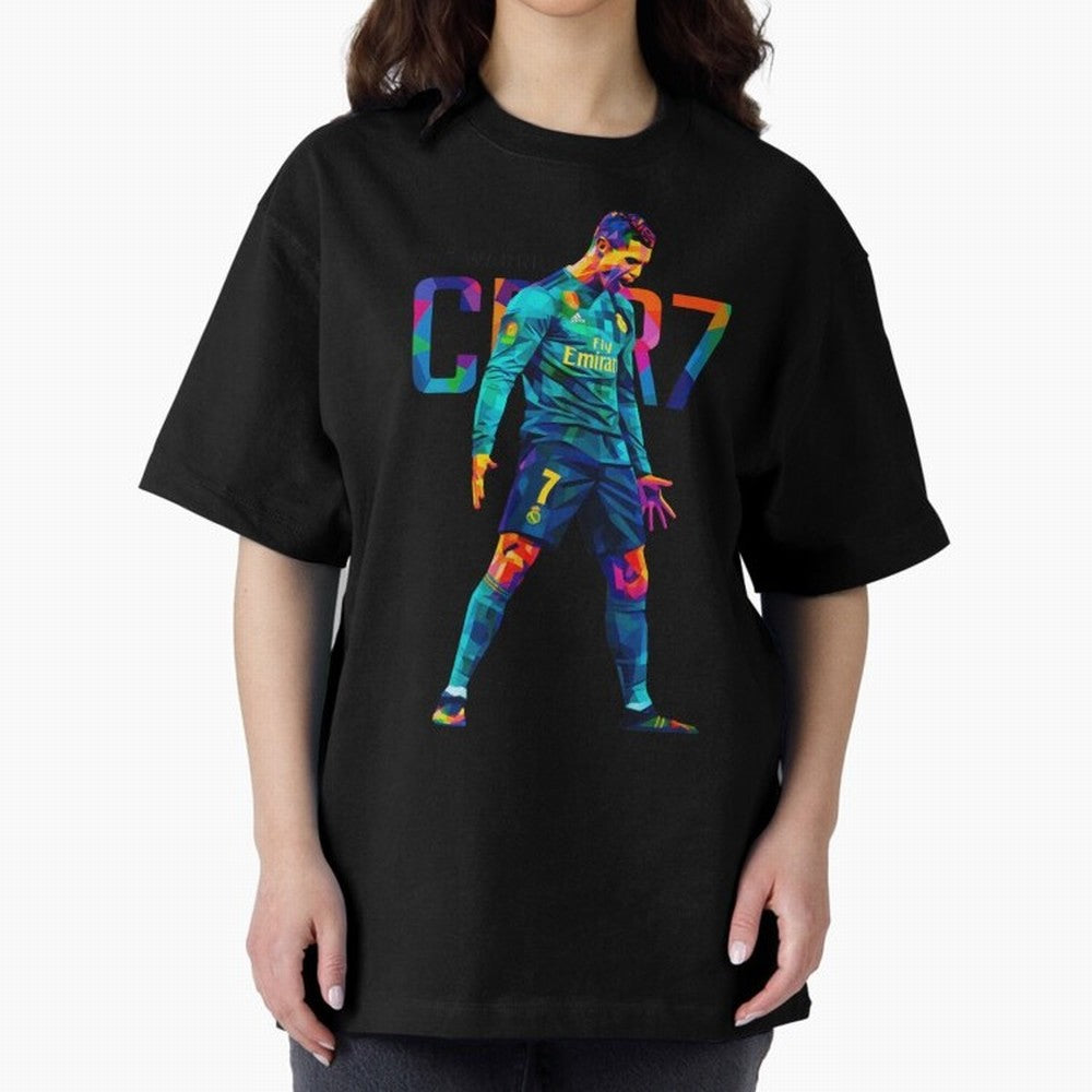 Ronaldo Cr7 Wpap Art Oversized T-Shirt Show Your Love for FIFA World Cup 2026 Group Stage for Fans of Messi, CR7 and Mbappe and Brazil, Portugal and Argentina, Bringing Championship Spirit, Famous Goals, Roaring Crowds and International Football