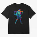 Ronaldo Cr7 Wpap Art Oversized T-Shirt Show Your Love for FIFA World Cup 2026 Group Stage for Fans of Messi, CR7 and Mbappe and Brazil, Portugal and Argentina, Bringing Championship Spirit, Famous Goals, Roaring Crowds and International Football