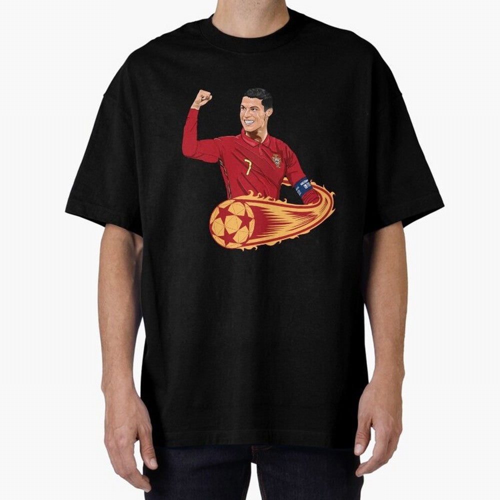 Cristiano Ronaldo drawing Oversized T-Shirt Relive FIFA World Cup 2026 USA Canada Mexico with CR7, Brazil, Portugal and Argentina Energy, Supporter Pride, Iconic Celebrations, Legendary Names and Global Match Day Energy; Ideal for Passionate Fans