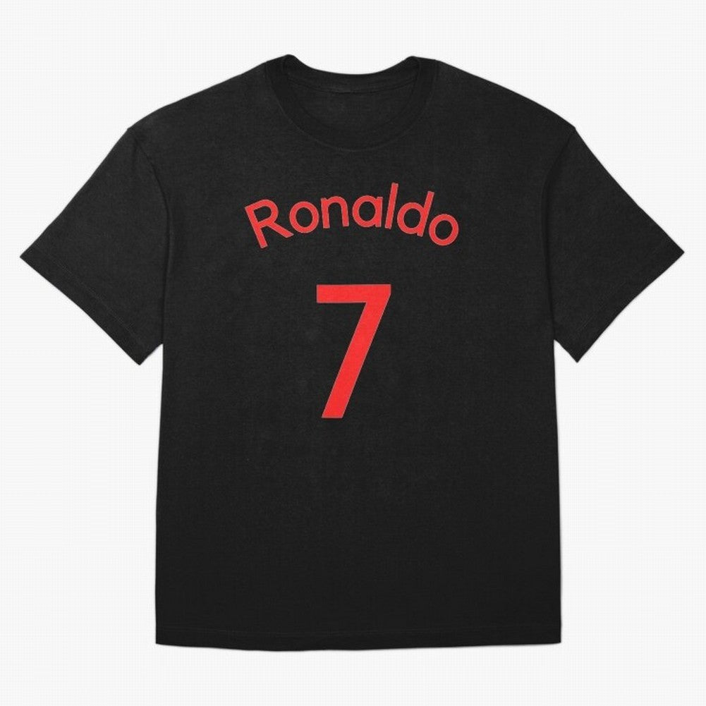 Ronaldo Manchester United Oversized T-Shirt Honor Football Greatness during FIFA World Cup 2026 USA Canada Mexico for Fans of Haaland and France, Bringing Retro Football Energy, Iconic Rivalries, Trophy Chase Drama and Stadium Atmosphere; Ideal for