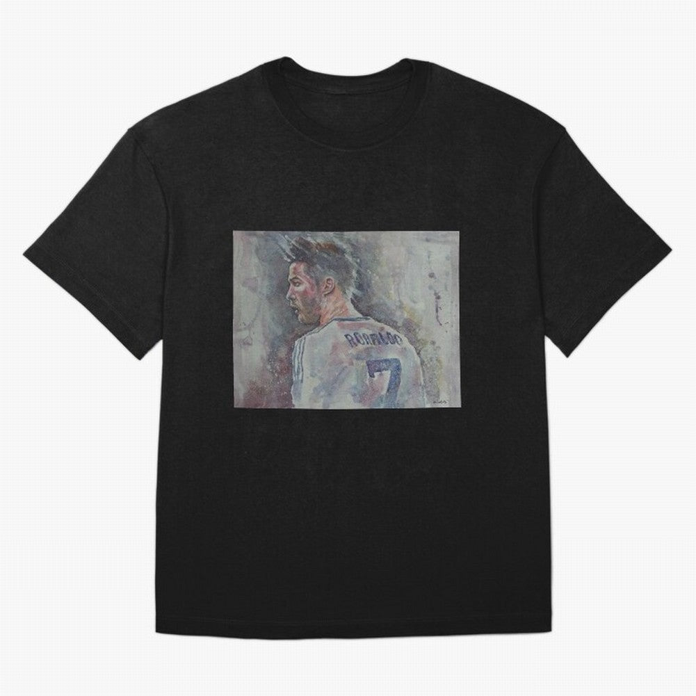 Cristiano Ronaldo - Portrait 1 Oversized T-Shirt Celebrate Soccer Greatness during Match Day Hype around FIFA World Cup 2026 USA Canada Mexico, Haaland, Argentina, France and Brazil, Global Supporter Spirit, Legendary Goals, National Colors and