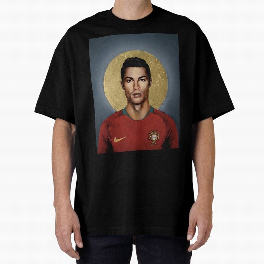 Cristiano Ronaldo CR7 Saint Portugal Football Legend Fan Art Oversized T-Shirt Step into Global Football Passion for FIFA World Cup 2026 USA Canada Mexico, Capturing Messi and Cristiano Ronaldo, France, Classic Soccer Heritage, Championship