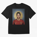 Cristiano Ronaldo CR7 Saint Portugal Football Legend Fan Art Oversized T-Shirt Step into Global Football Passion for FIFA World Cup 2026 USA Canada Mexico, Capturing Messi and Cristiano Ronaldo, France, Classic Soccer Heritage, Championship